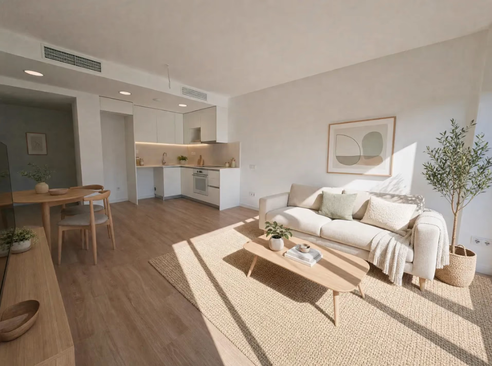 Living room after virtual staging with Lumo Stage